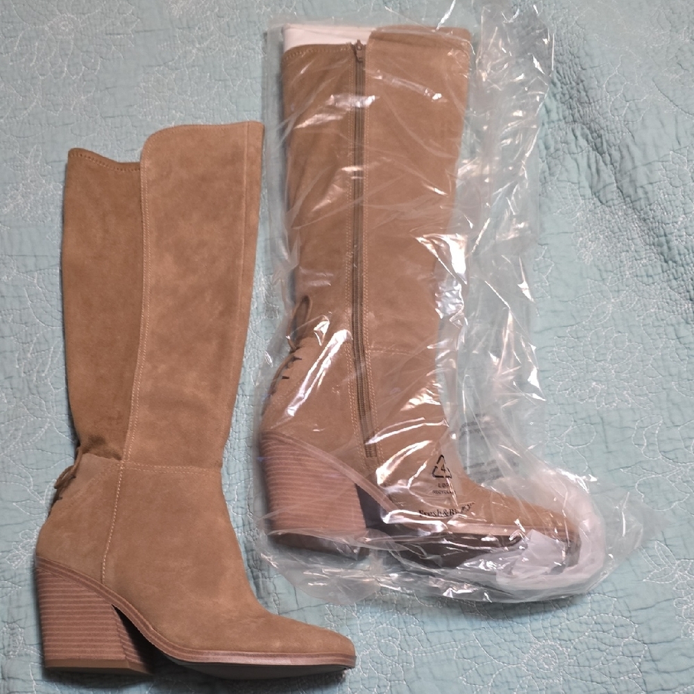 Lucky Brand Boots, Tan Natural Suede